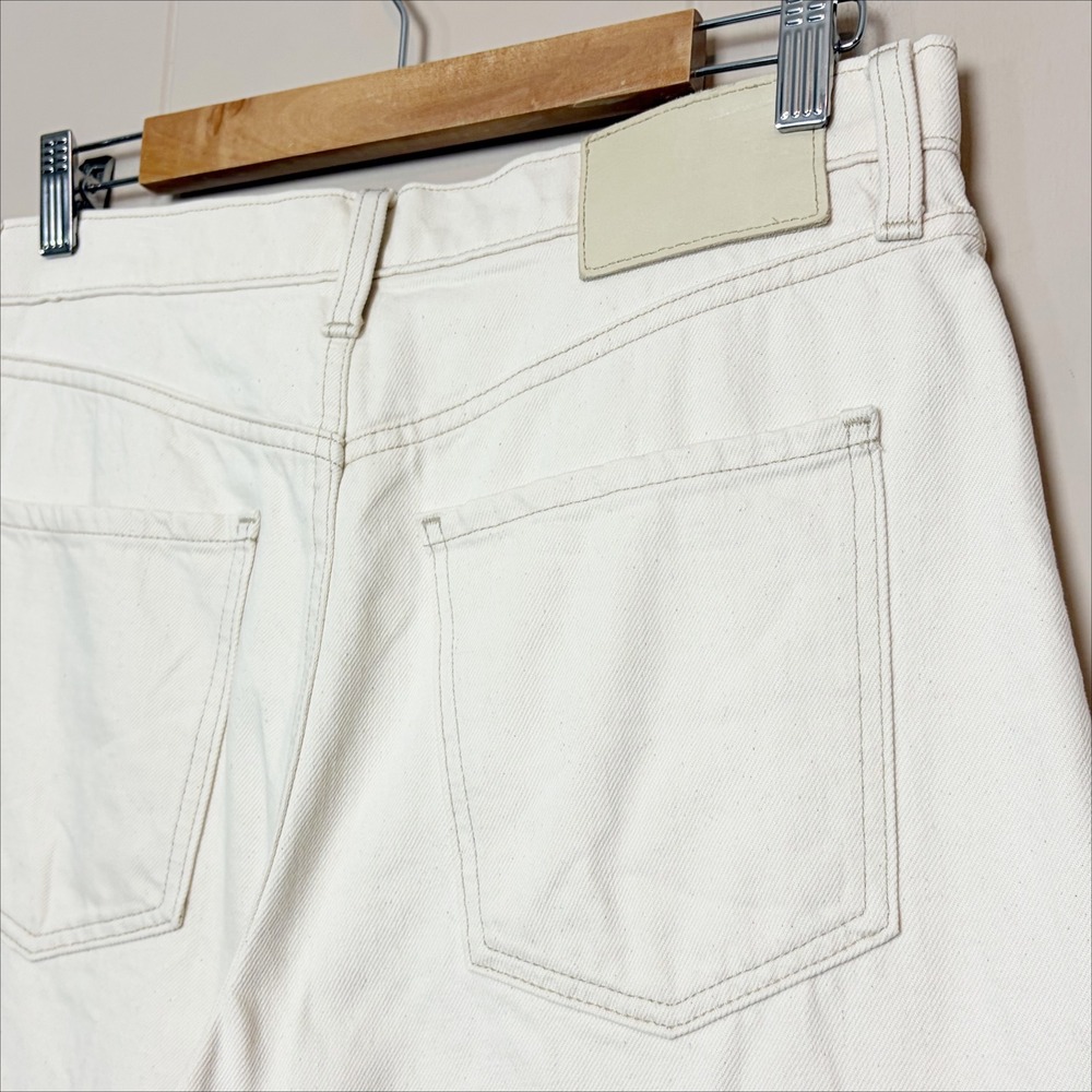 Banana Republic Icon High-Rise Rigid Wide Leg Jeans Cream Off-White Denim 29 - Picture 7 of 12
